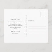 ベビーGirIモノグラム写真誕生統計ありがとう 案内ポストカード (裏面)