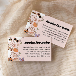 ベビーGroovyハロウィーン幽霊ベビーシャワー用の本 エンクロージャーカード