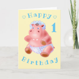 ベビーHippoおもしろい誕生日カード – カスタマイズ カード
