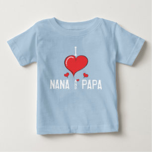 ベビーI愛ナナ及びパパ ベビーTシャツ