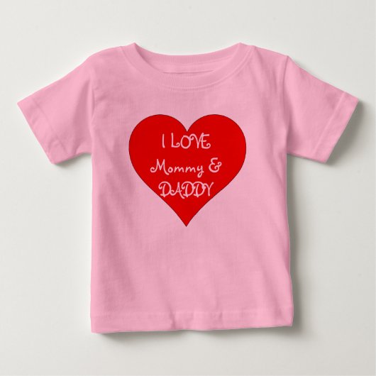 ベビーI love Mommy & Daddy Romper ベビーTシャツ (正面)