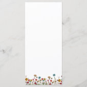 ベビーin開花野生の花の赤ちゃんシャワーメニュー メニュー (裏面)