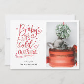 ベビーItsの冷たい外側の赤いスクリプトの写真 招待状 (正面)