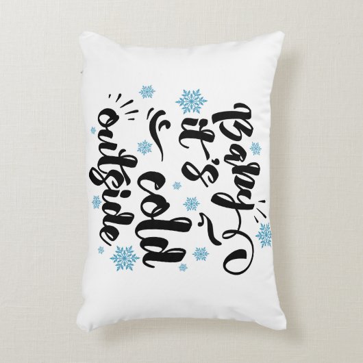 ベビーitsコールドアウタータイポグラフィウィンターホリデイ アクセントクッション (正面(垂直))
