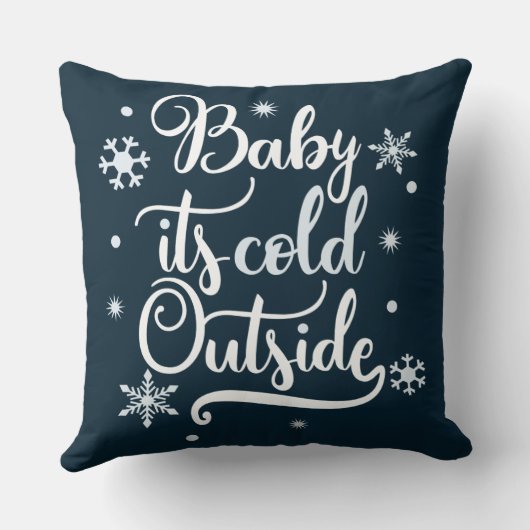 ベビーitsコールドアウタータイポグラフィウィンターホリデイ クッション (裏面)