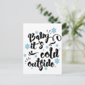 ベビーitsコールドアウタータイポグラフィウィンターホリデイ シーズンポストカード (スタンド正面)