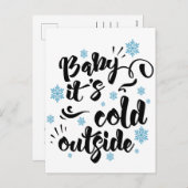 ベビーitsコールドアウタータイポグラフィウィンターホリデイ シーズンポストカード (正面/裏面)