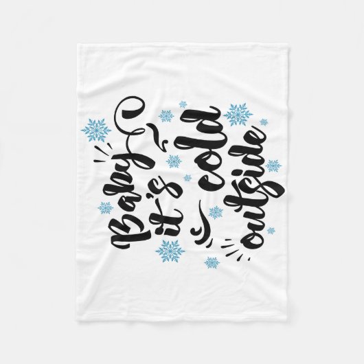 ベビーitsコールドアウタータイポグラフィウィンターホリデイ フリースブランケット (正面)