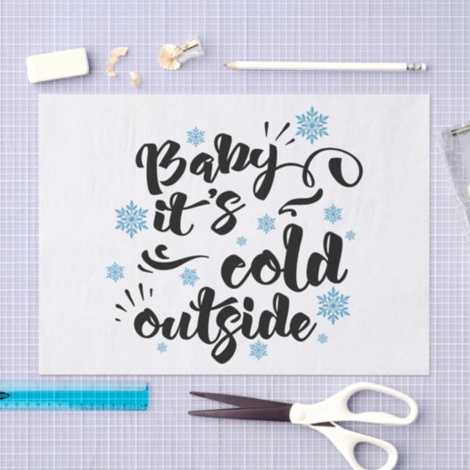 ベビーitsコールドアウタータイポグラフィウィンターホリデイ 薄葉紙 (クラフト)