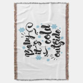 ベビーitsコールドアウトサイドタイポグラフィホリデイ スローブランケット (正面縦)