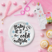 ベビーitsコールドアウトサイドタイポグラフィホリデイ ペーパープレート (パーティー)
