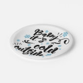 ベビーitsコールドアウトサイドタイポグラフィホリデイ ペーパープレート (アングル)