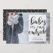 ベビーIts Cold Outside |手書き文字重ね シーズンカード (正面/裏面)