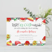 ベビーIt's Cold Outside Holiday Sip and See 招待状 (スタンド正面)