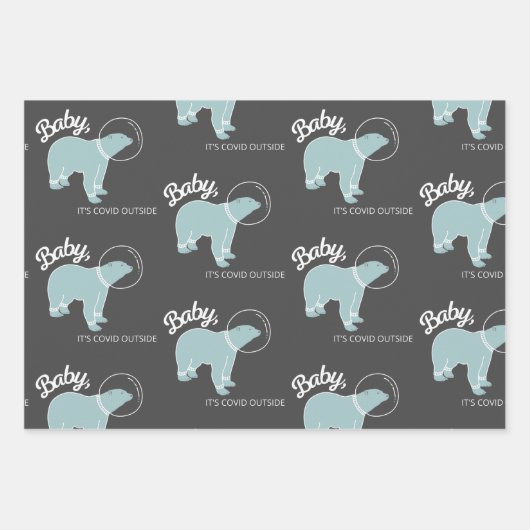 ベビーIt's Covid Outside Animal Wrapping紙セット ラッピングペーパーシート (正面)