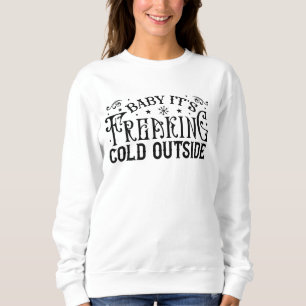 ベビーIt's Freaking Cold Outsideヴィンテージタイポグラフィ スウェットシャツ