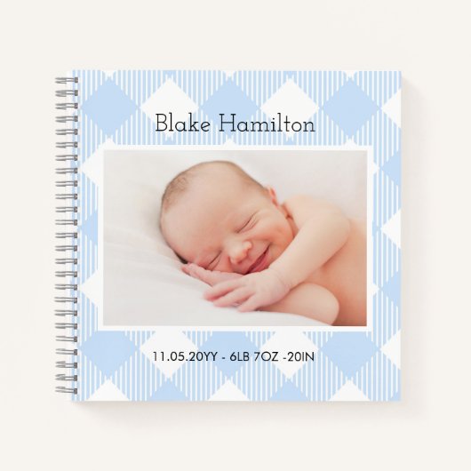 ベビーKeepsake Blue Photo Memory Journal 1年目 ノートブック (正面)
