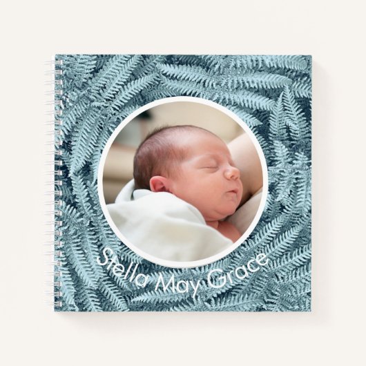 ベビーKEEPSAKE JOURNAL ユニーク SILVER FERNカスタム ノートブック (正面)