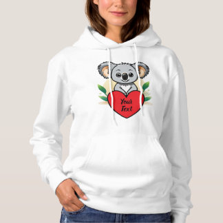 ベビーKoala BearハートとYour カスタム Message パーカ