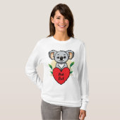 ベビーKoala BearハートとYour カスタム Message Tシャツ (正面フル)