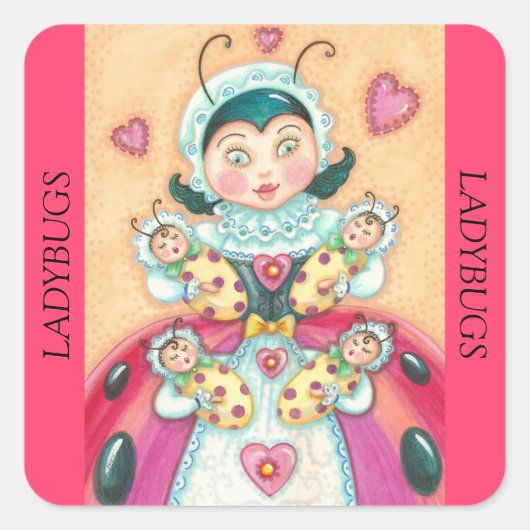 ベビーLADYBUGステッカーシート スクエアシール (正面)