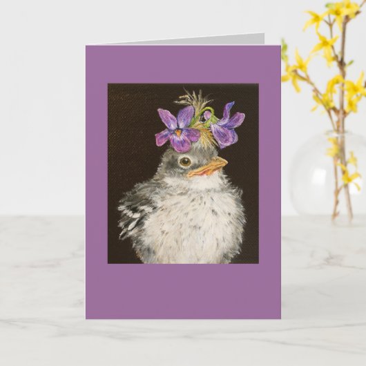 ベビーmockingbirdカード カード (黄色い花)