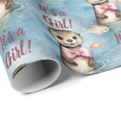 ベビーOtter Its a Girl Baby Shour ラッピングペーパー (ロールコーナー)