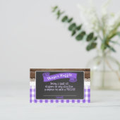 ベビーQおむつラッフルカード – 紫 エンクロージャーカード (スタンド正面)