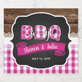 ベビーQきらめくワインラベル – 濃いピンク スパークリングワインラベル (シングルラベル)