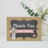 ベビーQのシャワーのバーラップのメーソンジャーのサンキューカード サンキューカード (スタンド正面)