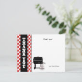 ベビーQのベビーシャワーはノートBBQ感謝していしています サンキューカード (スタンド正面)