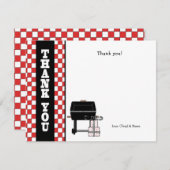 ベビーQのベビーシャワーはノートBBQ感謝していしています サンキューカード (正面/裏面)