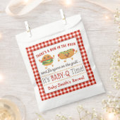 ベビーQをテーマにしたジェンダーが好意バッグを明らかにする フェイバーバッグ (クリップ留めされた状態)