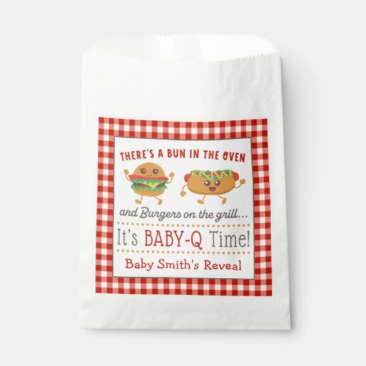 ベビーQをテーマにしたジェンダーが好意バッグを明らかにする フェイバーバッグ (正面)