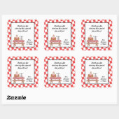 ベビーQガールシャワーお気に入りステッカーBBQバーベキュー スクエアシール (シート)