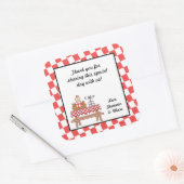 ベビーQガールシャワーお気に入りステッカーBBQバーベキュー スクエアシール (封筒)