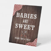 ベビーQコードシャワーベビーは甘いトリートサイン 台座サイン (正面)