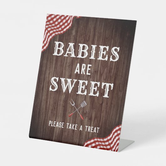 ベビーQコードシャワーベビーは甘いトリートサイン 台座サイン (正面)