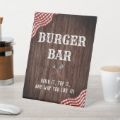 ベビーQコードシャワーBBQデコレーションバーガーバー看板 台座サイン (インサイチュ)