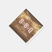 ベビーQコードバーベビーシャワー紙ナプキンス素朴 スタンダードカクテルナプキン (角)