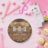 ベビーQコードバーベビーシャワー紙プレート 素朴 ペーパープレート (パーティー)