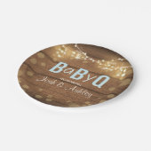 ベビーQコードバーベビーシャワー紙プレート 素朴 ペーパープレート (アングル)