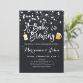 ベビーQコードBBQベビーがシャワーの招待を受けています 招待状 (スタンド正面)