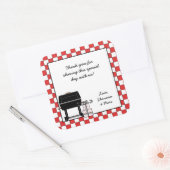 ベビーQシャワーお気に入りステッカーBBQバーベキューw/grill スクエアシール (封筒)