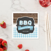 ベビーQシャワーナプキン – ベビーブルー スタンダードカクテルナプキン (インサイチュ)