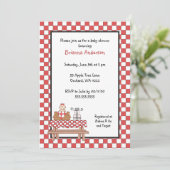 ベビーQシャワー招待状ガール（薄い肌） 招待状 (スタンド正面)