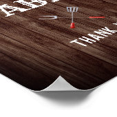 ベビーQバックヤードBBQベビーシャワーギフトテーブルサイン ポスター (角)