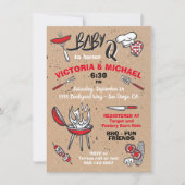 ベビーQバーベキューシャワーパーティー 招待状 (正面)