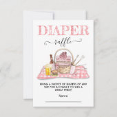 ベビーQバーベキューシャワーピンクおむつラッフルカード 招待状 (正面)