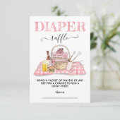 ベビーQバーベキューシャワーピンクおむつラッフルカード 招待状 (スタンド正面)